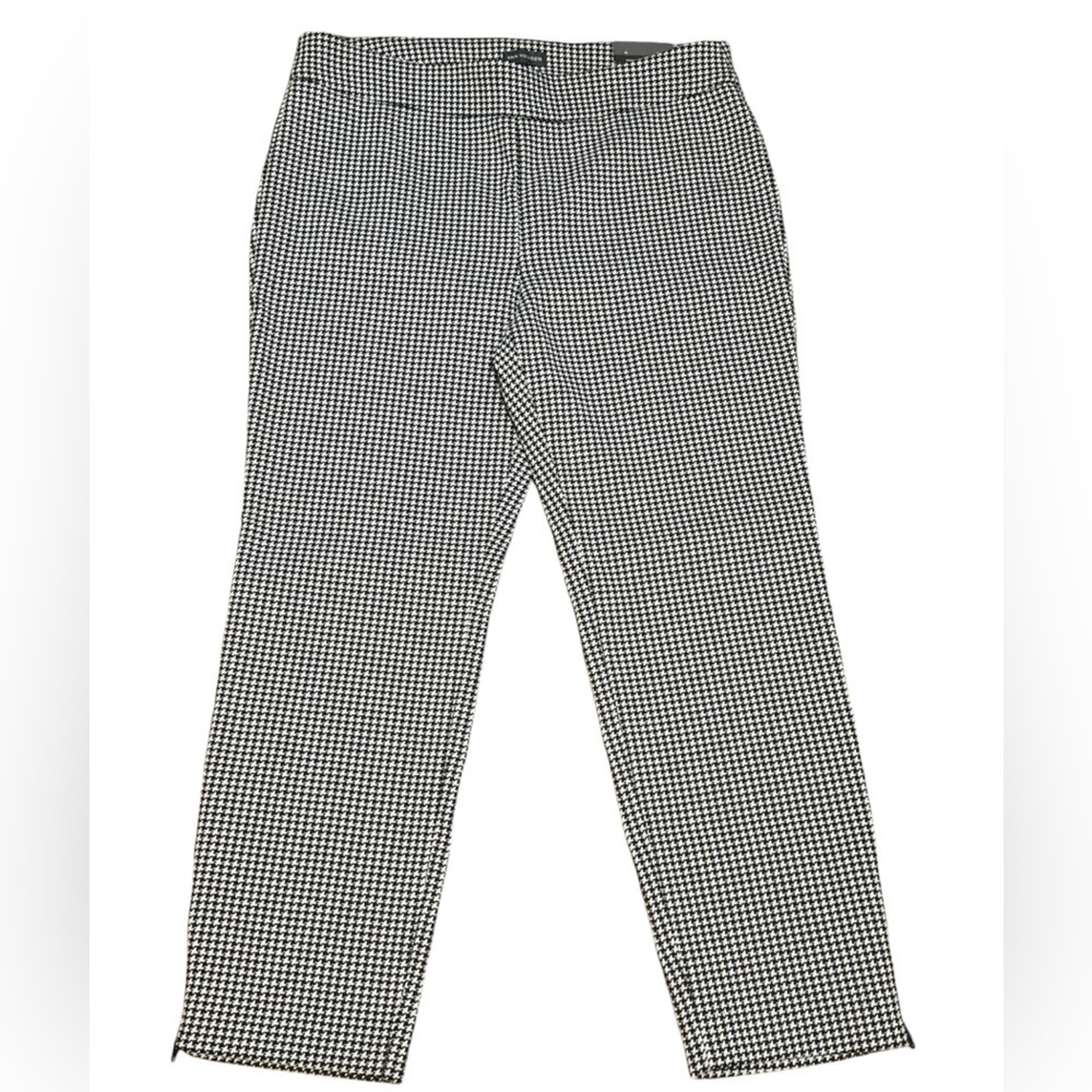 VAN HUSEN NWT Black & White  Houndstooth taper leg pants size 14 short